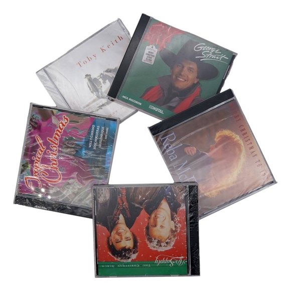 Christmas Music Lot Of 5 CDs Country Reba Toby Strait & Tropical +Air Supply New - Picture 1 of 6